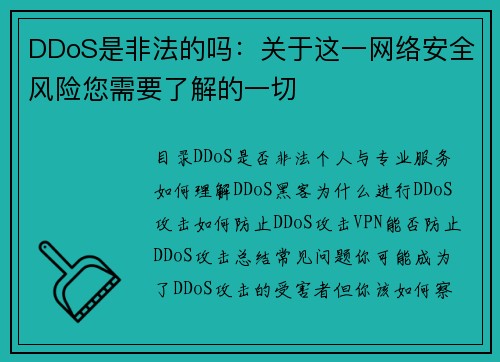 DDoS是非法的吗：关于这一网络安全风险您需要了解的一切